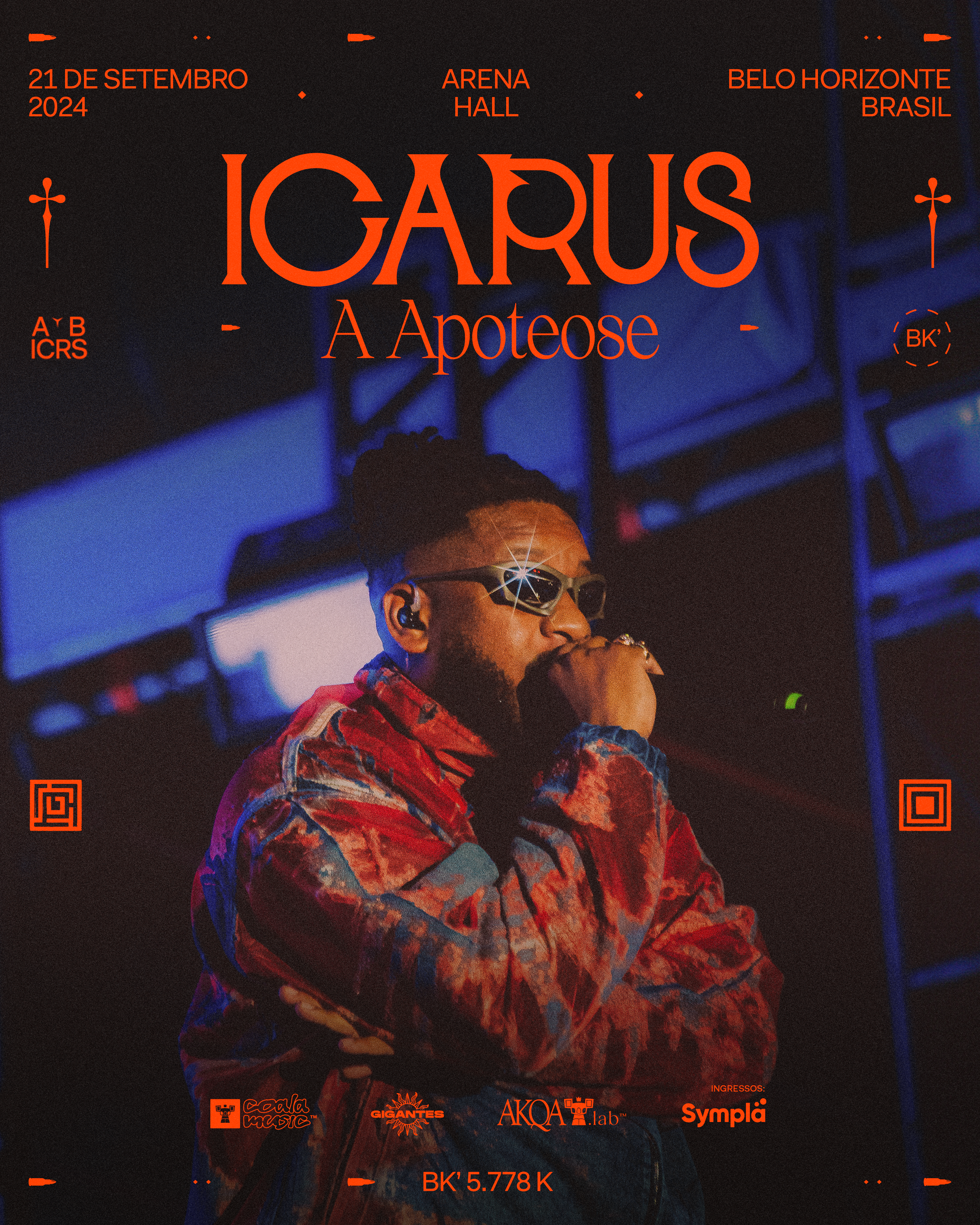 ICARUS: A Apoteose, do rapper BK´, chega a Belo Horizonte.